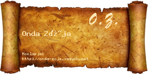 Onda Zója névjegykártya